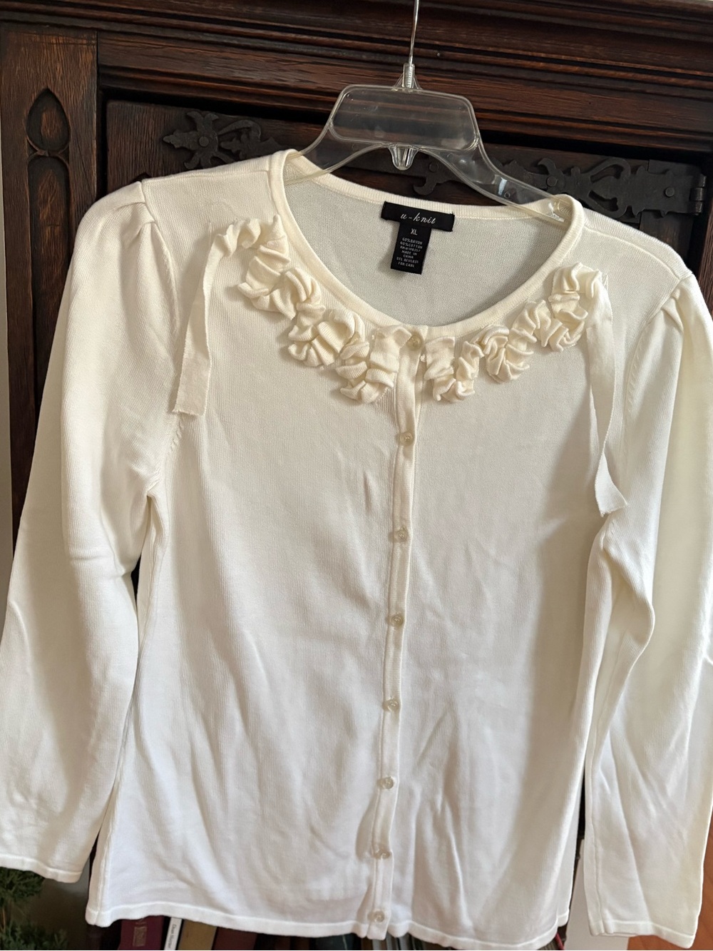 U-Knit: CL, winter white Button-Down Cardigan - Women's